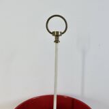 Porte parapluies, pied tulipe, tôle émaillée et laiton, 1950