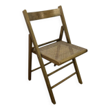 Vintage wooden and cane folding chair