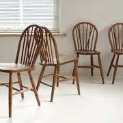 Set of 4 19th-century British military Windsor chairs – WD stamped