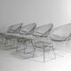Rare Bertoia diamond chairs with ottoman for Knoll International, 1970s