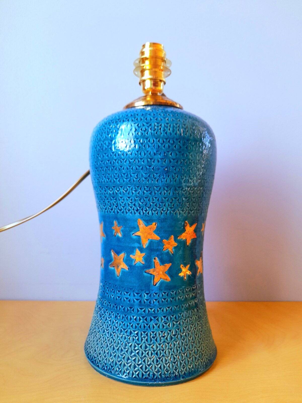 Starry ceramic lamp A. Rousset 1950