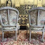 Paire de fauteuils cabriolets de style Louis XV