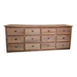 12-drawer craft cabinet in stripped walnut