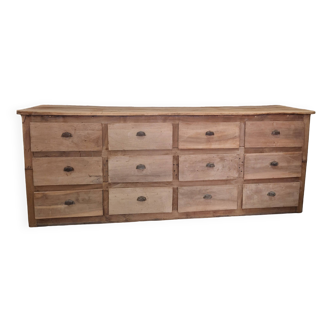 12-drawer craft cabinet in stripped walnut