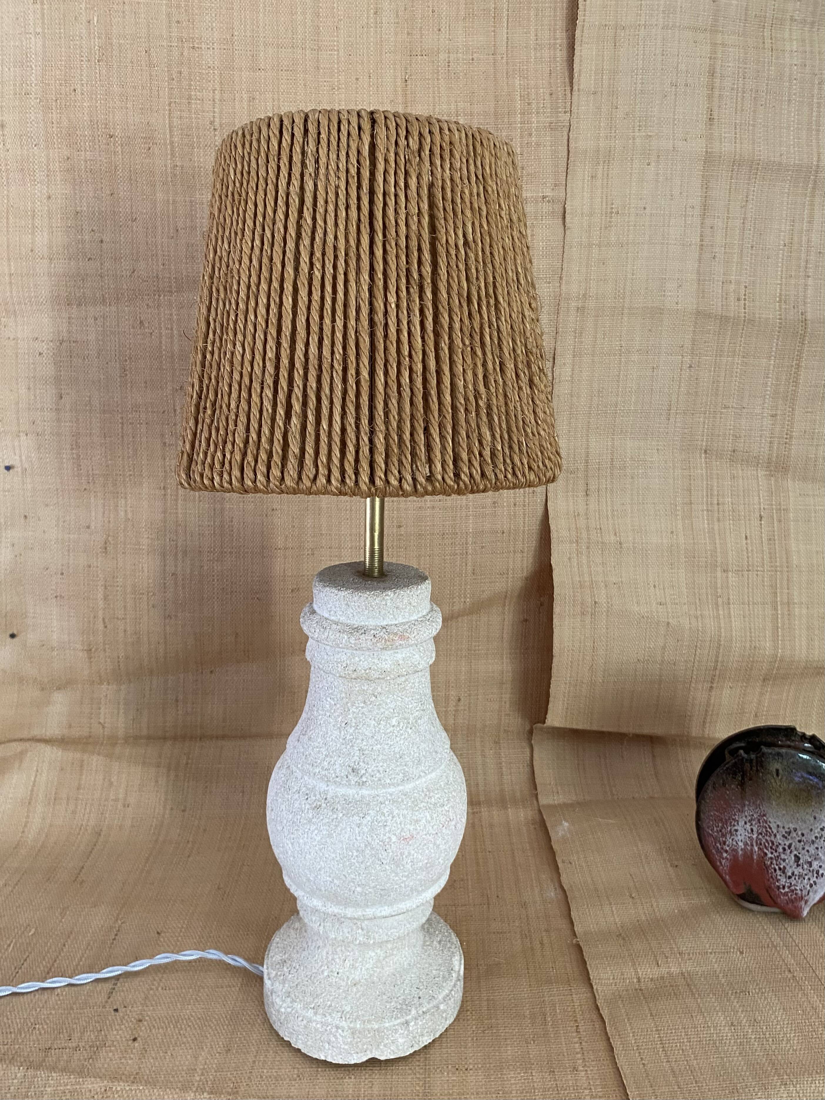 Baluster lamp base, new braided fabric cable.