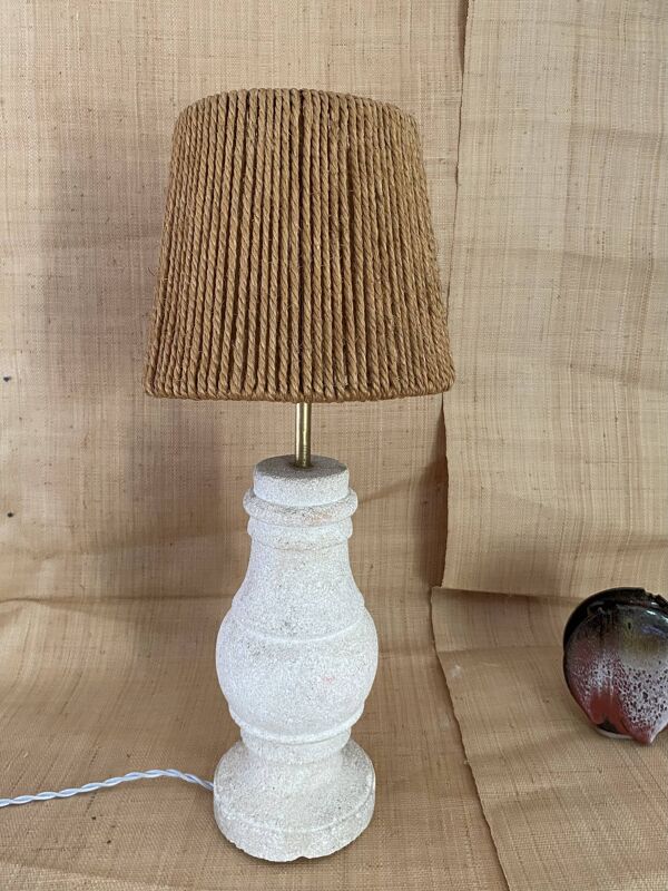 Pied de lampe balustre, câble tissu tressé neuf