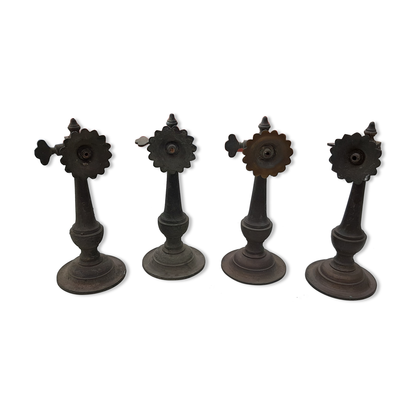 4 bronze sconces 19th