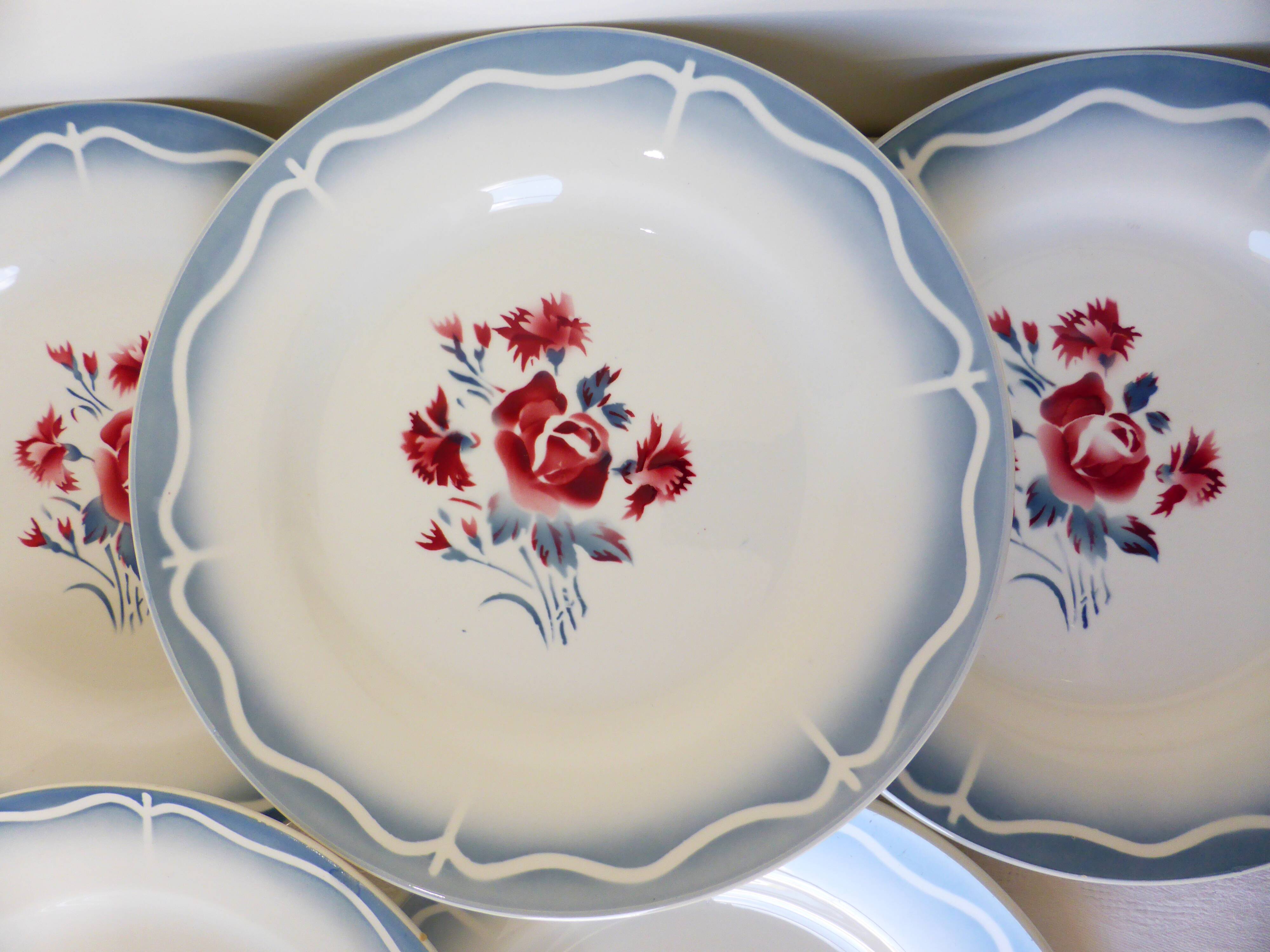 6 assiettes plates de Digoin Sarreguemines modèle Nina Rosa 210419