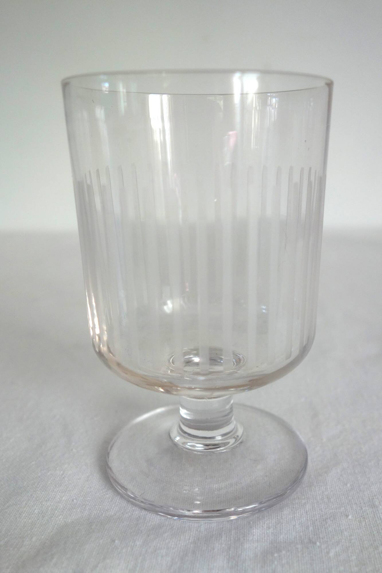 Set of 6 vintage cut crystal wine glasses.