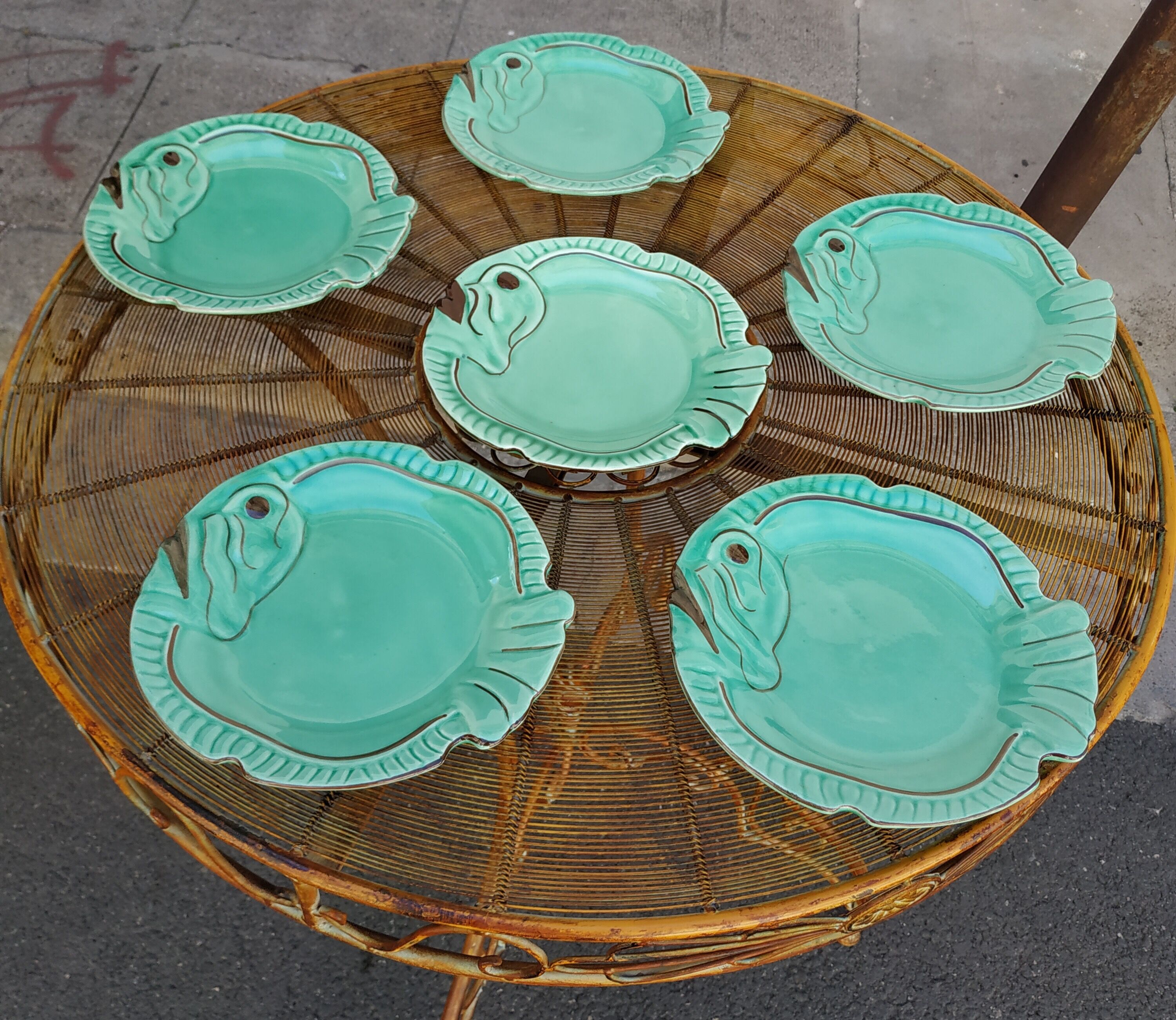 Six Vallauris ceramic plates, by Georges Huger