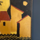 Oil on cardboard wood, France 1960 vintage