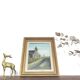 Breton church painting painting, golden wood frame