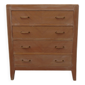 Vintage commode in bleached wood, bleached top.