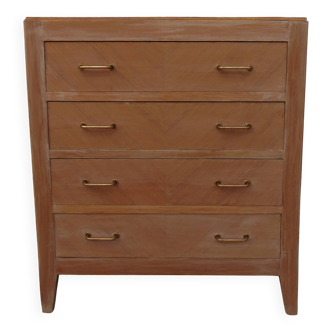 Vintage commode in bleached wood, bleached top.