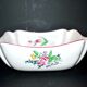 Salad bowl square cut floral vintage earthenware KG LUNEVILLE model Lamppost polychrome