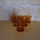 6 verres à eau oranges Duralex