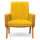 Vintage 60s armchair in cumin yellow terry fabric