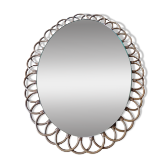 Miroir vintage rotin