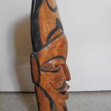 Pair of African wooden masks, vintage decoration, wooden African masks, 70s/80s