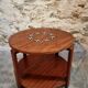 Table basse française mid-century en bois massif, années 1950