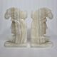 Pair of bookends in vintage white onyx, 21 cm