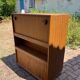 Vintage foldable bedside table in zebra wood – 1970s