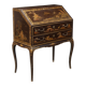 Antique Chinese-style walnut drop-leaf secretary cabinet, Italy, 20th century.