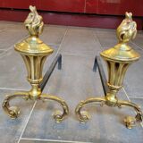 Gilded bronze andirons
