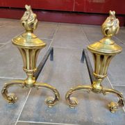 Chenets en bronze doré