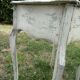 Small side table with walnut storage, patinated white shabby chipped