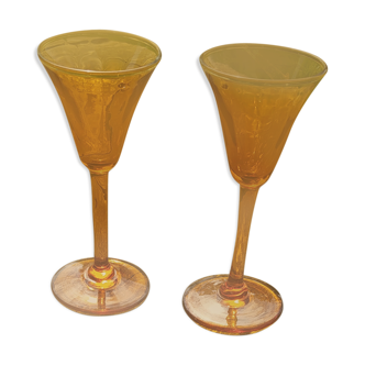 Lot de 2 verres à liqueur vintage