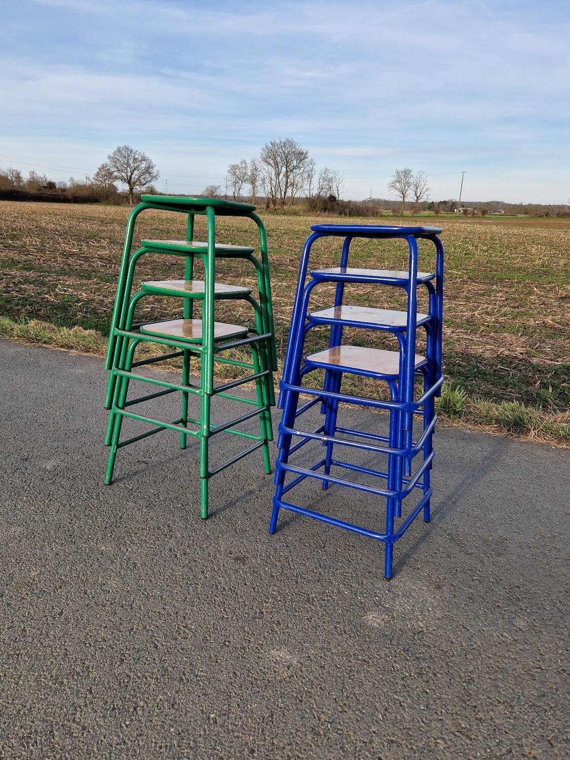 Lot de 8 Tabourets industriels atelier Gaston Cavaillon Mulca