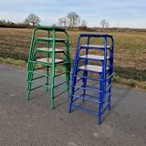 Set of 8 Gaston Cavaillon Mulca industrial workshop stools