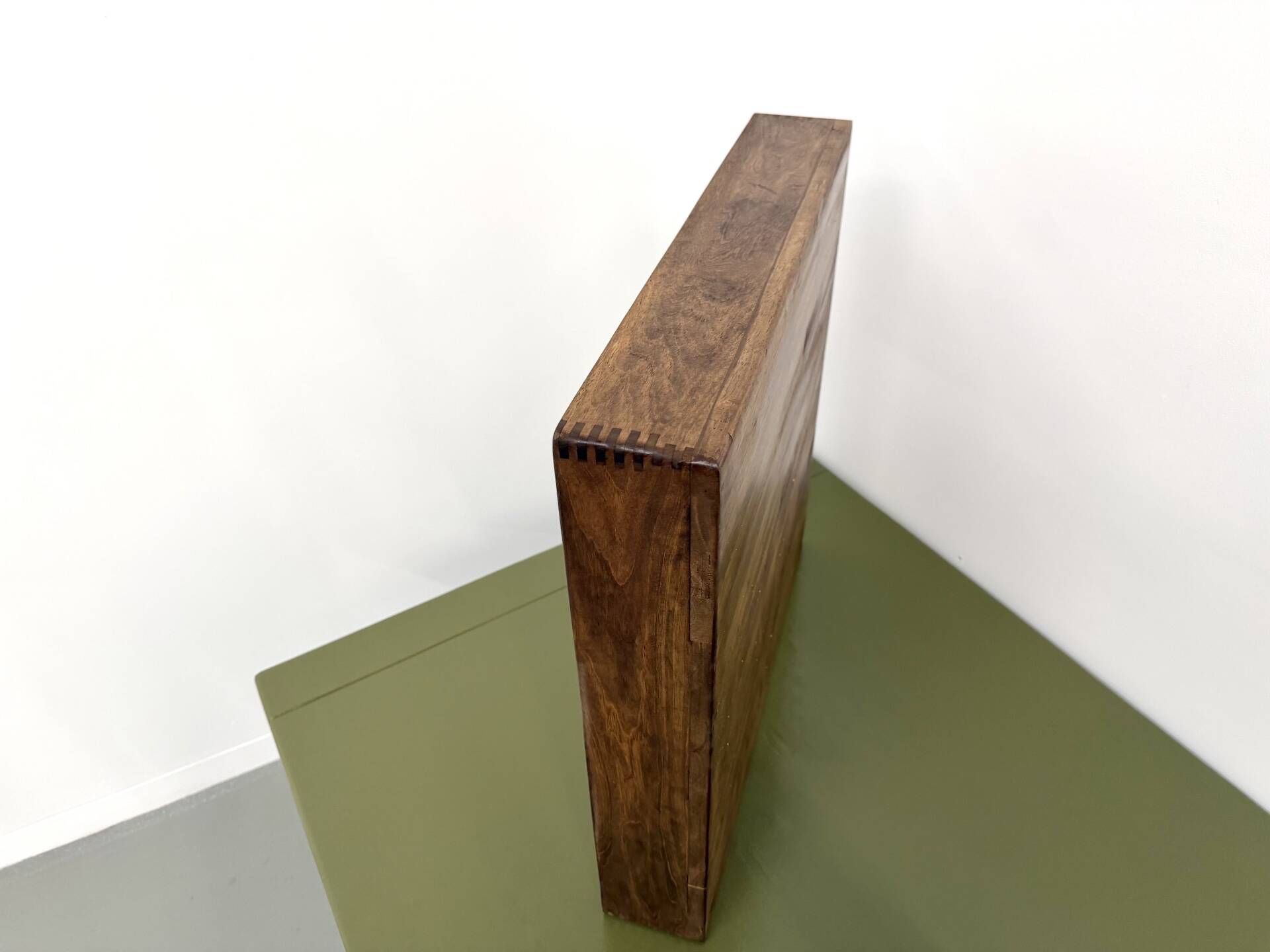 Square modernist wooden mirror — Scandinavian style, 1970s