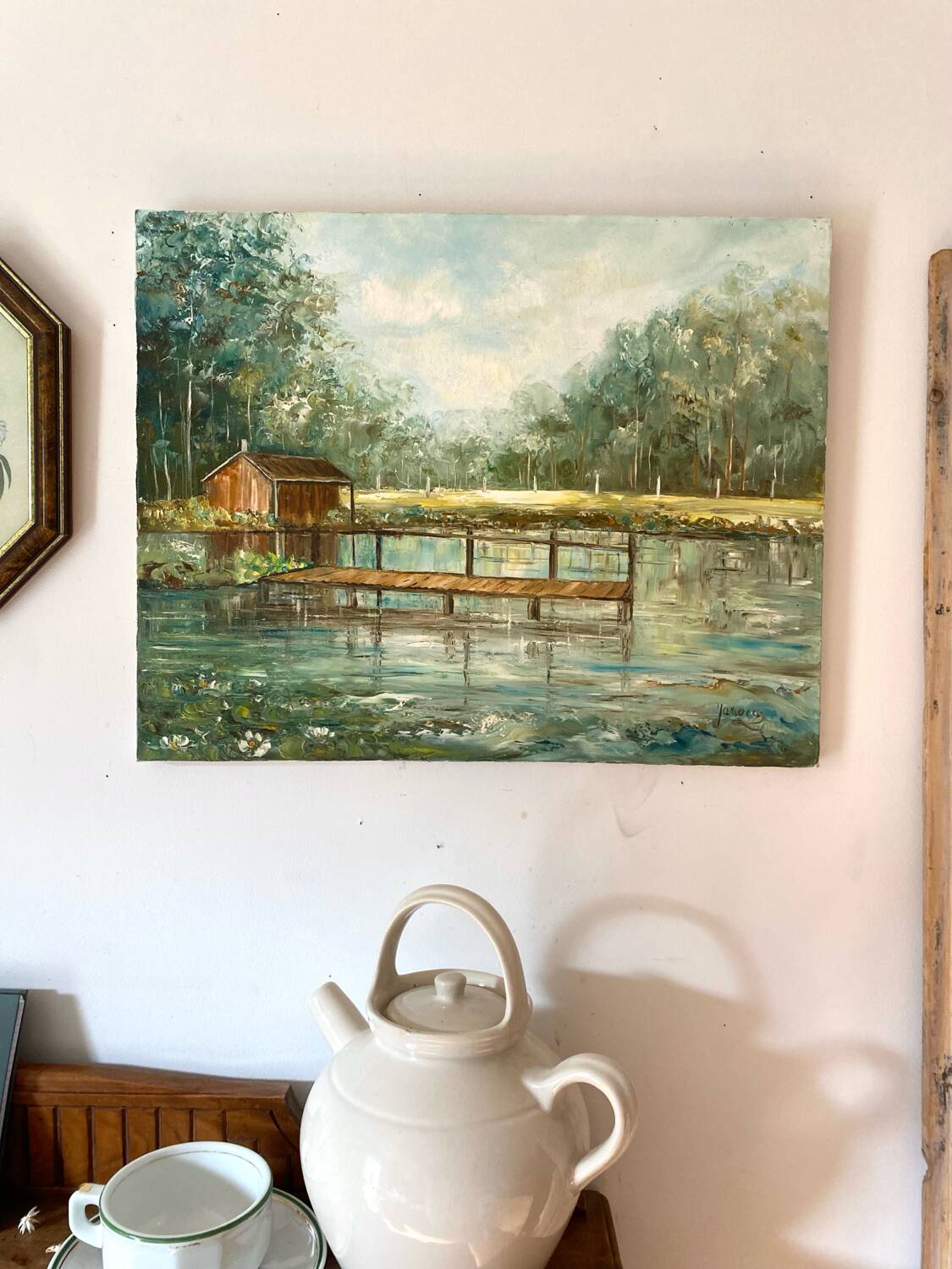 Vintage landscape oil on canvas