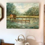 Vintage landscape oil on canvas