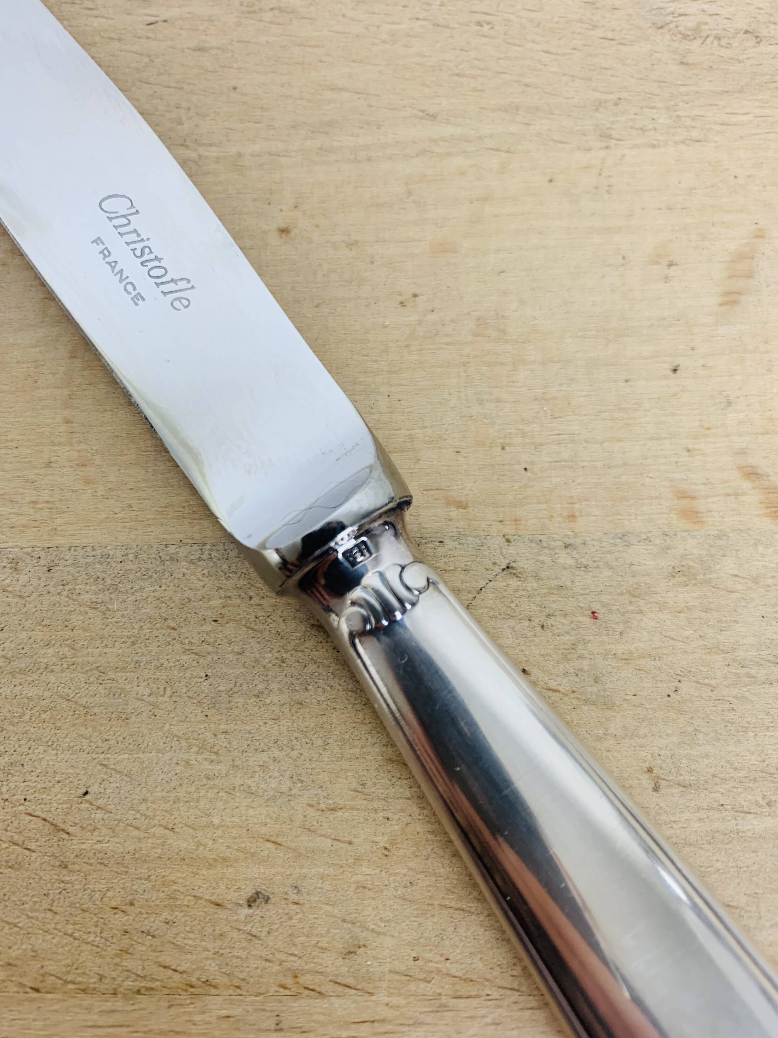 Christofle, 12 Vendôme model dessert knives, silver-plated metal