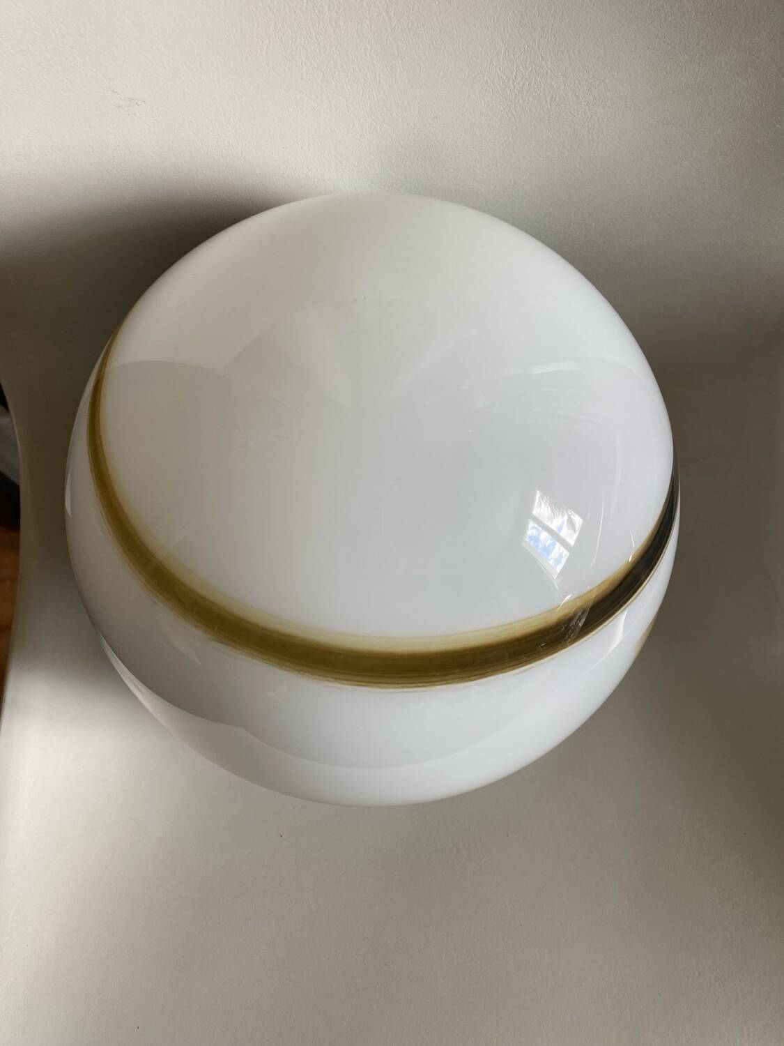 Marbled blown glass globe lampshade