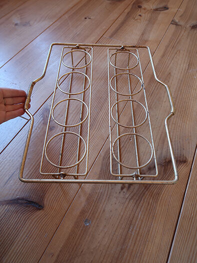 Gold metal glass-holder tray