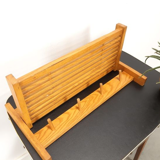 Vintage wooden wall coat rack with shelf