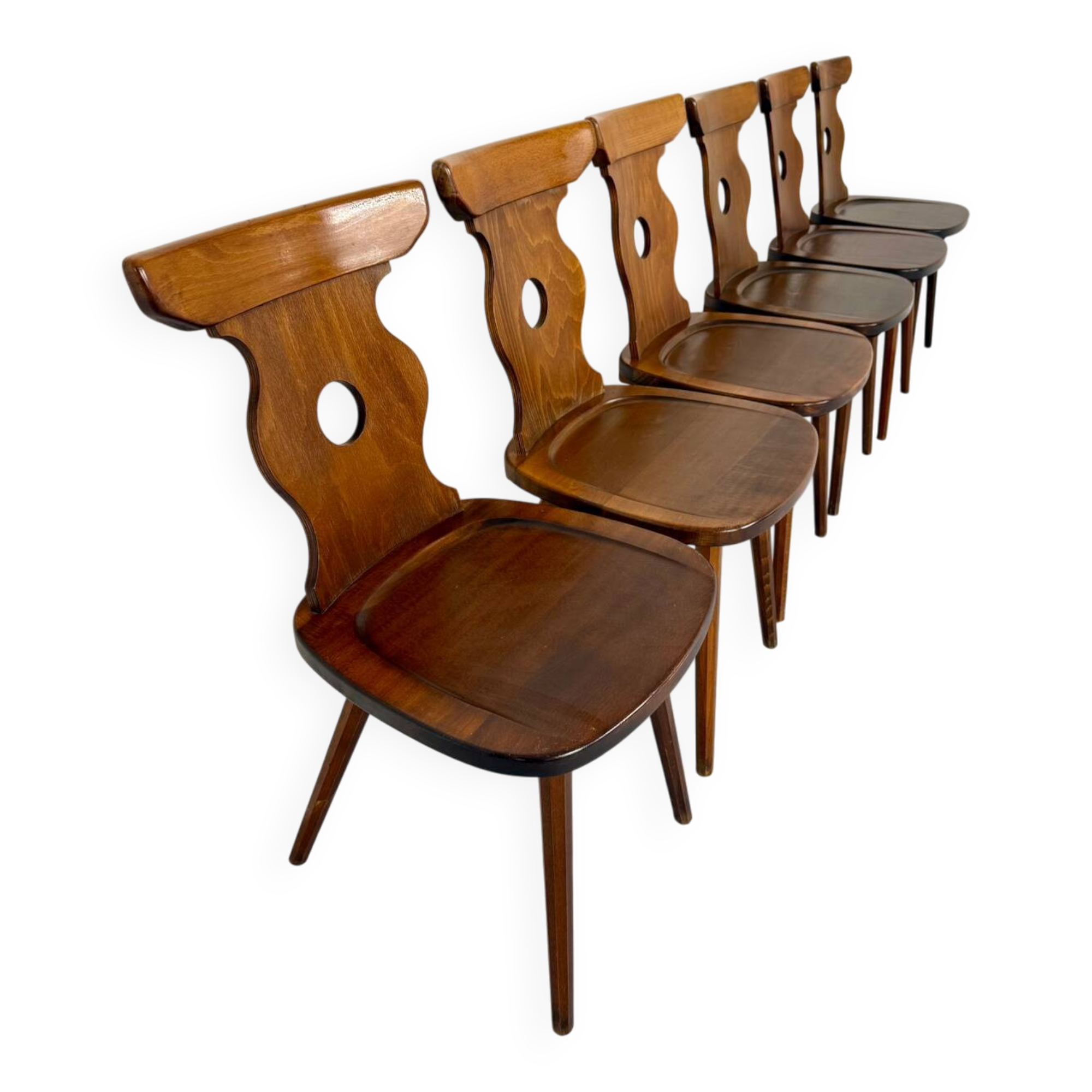 6 vintage 60s bistro-look dining chairs