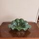 Corolla Cup Empty Pocket Bowl Murano Style Green Crystal