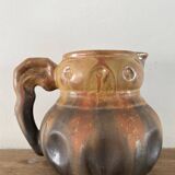 Flamed stoneware pitcher signed Méténier, 1900