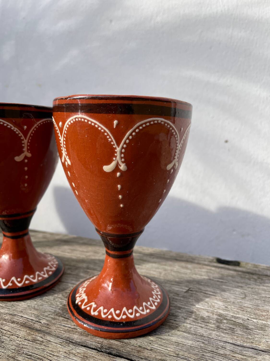 6 earthenware stemmed glasses / handcrafted ceramic work