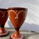 6 earthenware stemmed glasses / handcrafted ceramic work