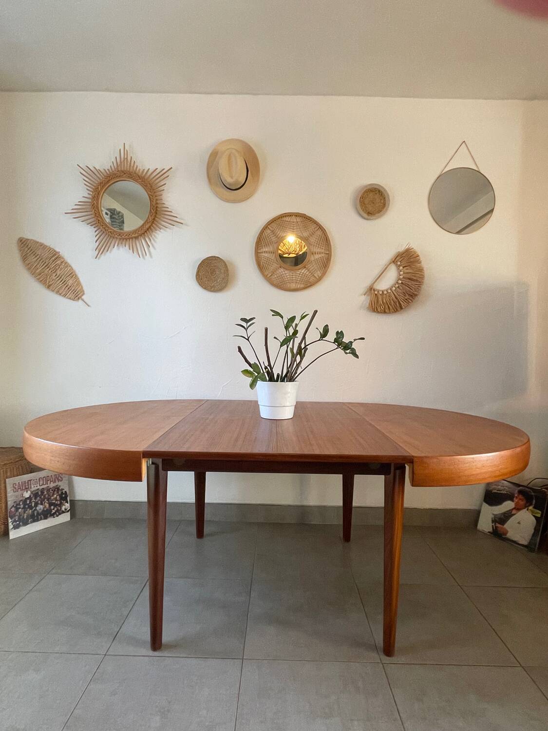 Table en teck vintage NF 2 rallonges