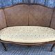 Antique Louis XV bench in solid walnut and caning