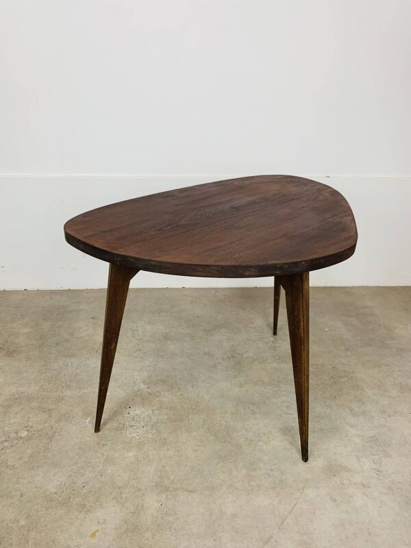 Table basse tripode pieds compas années 50