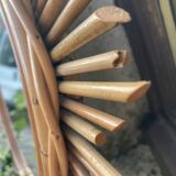 Vintage rattan sun mirror