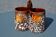 Double vase/cutlery holder in fat lava ceramic